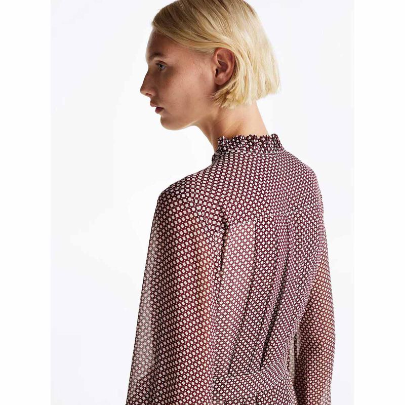 Tommy Hilfiger Ruffle Pleat Belted Long Dress image number 3